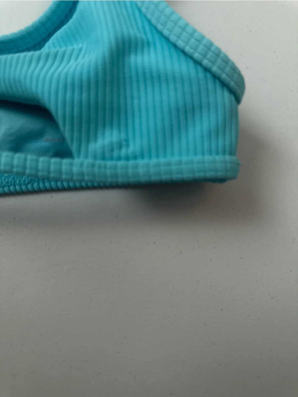 Frankie's Bikinis Ribbed Aqua Blue Oasis Cole Top